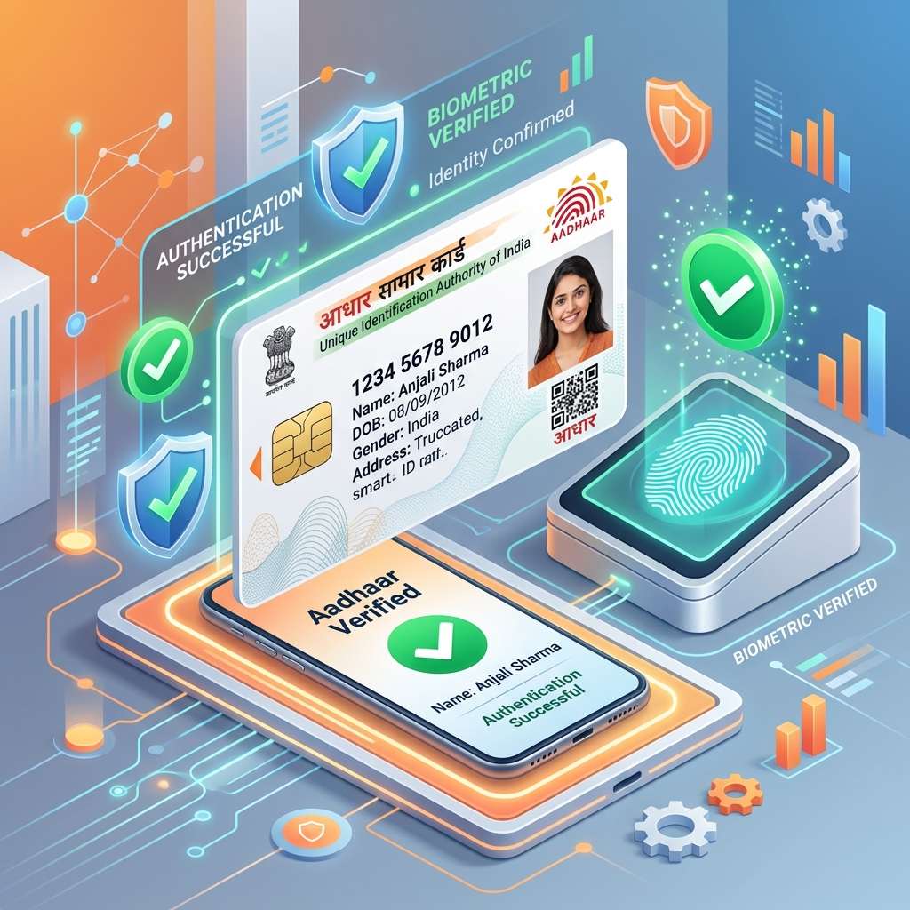 Fintech Aadhaar Verification API Illustration
