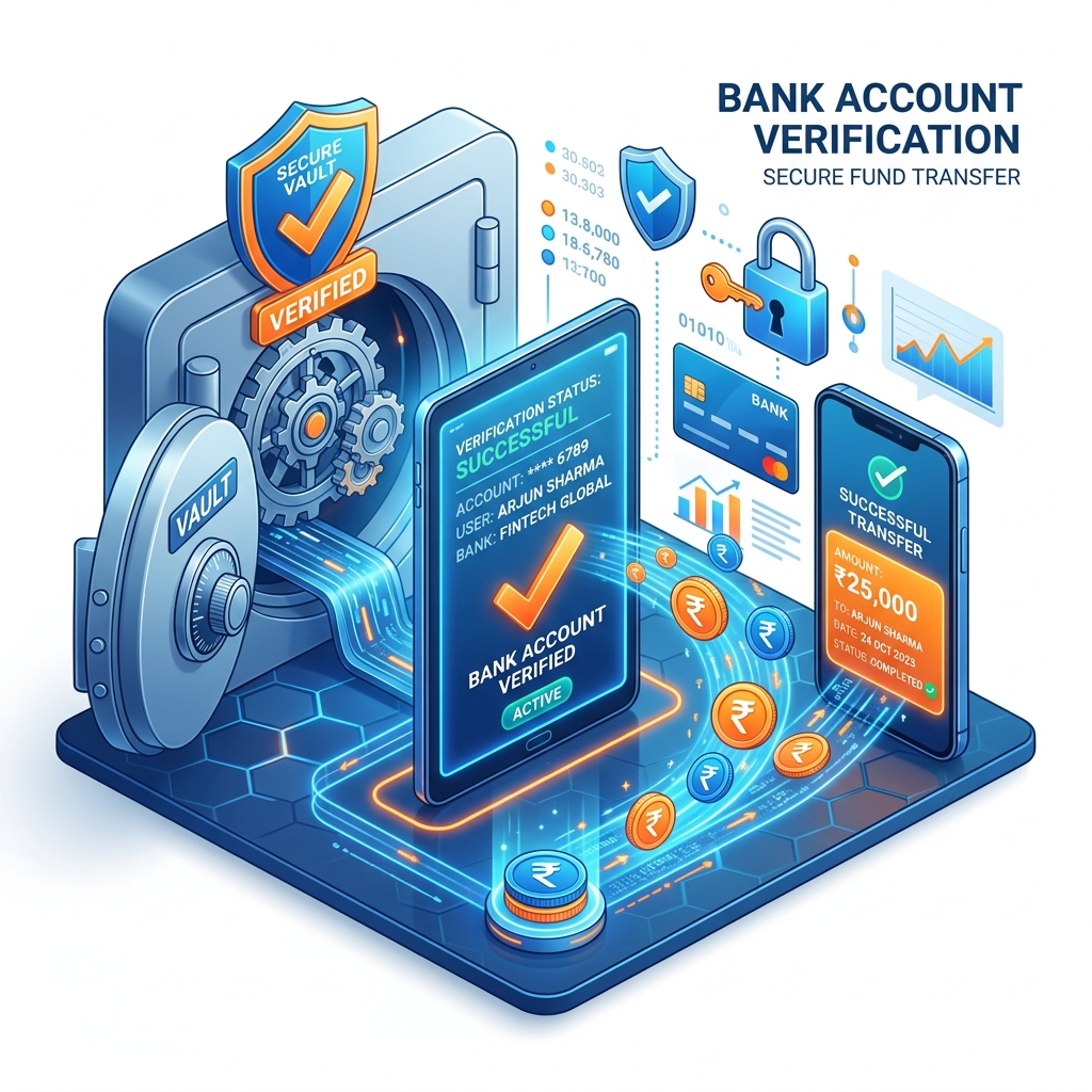 Fintech Bank Account Verification API Illustration