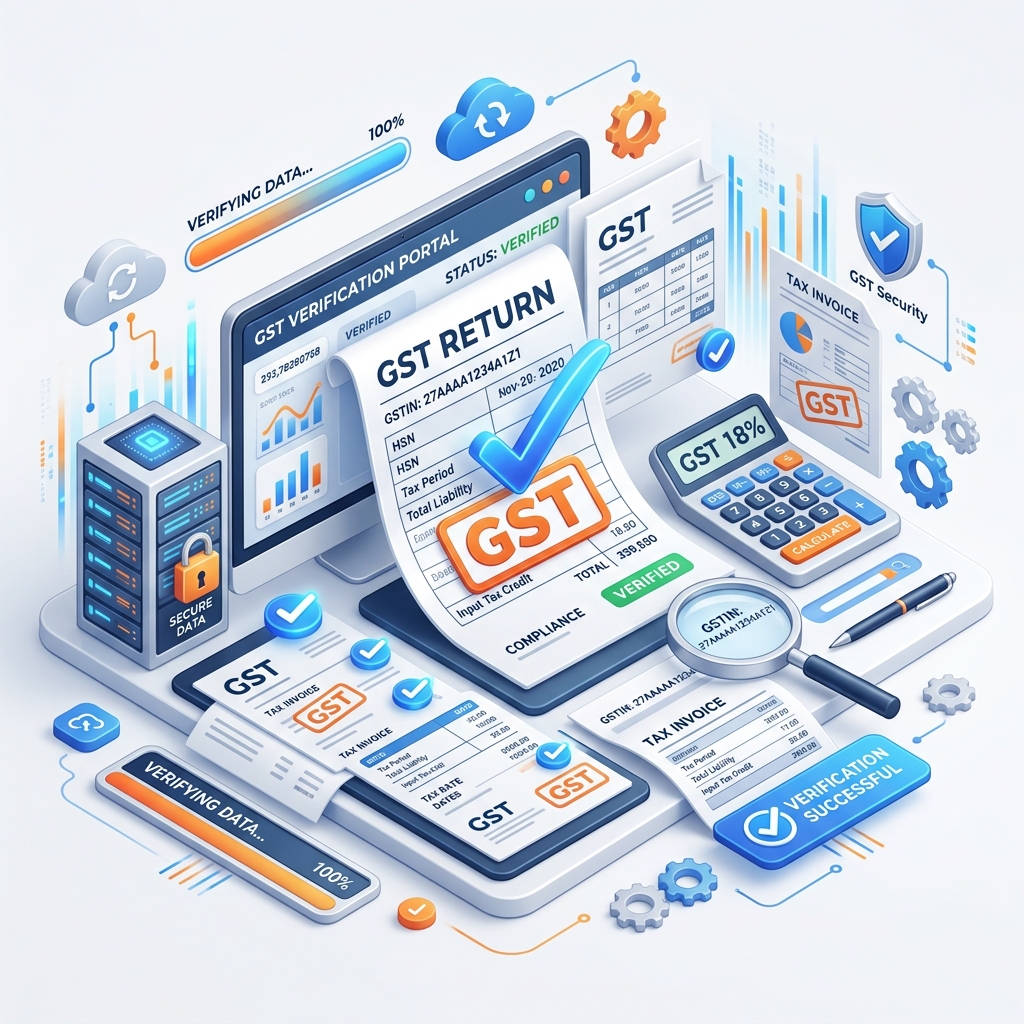 Fintech GST Verification API Illustration