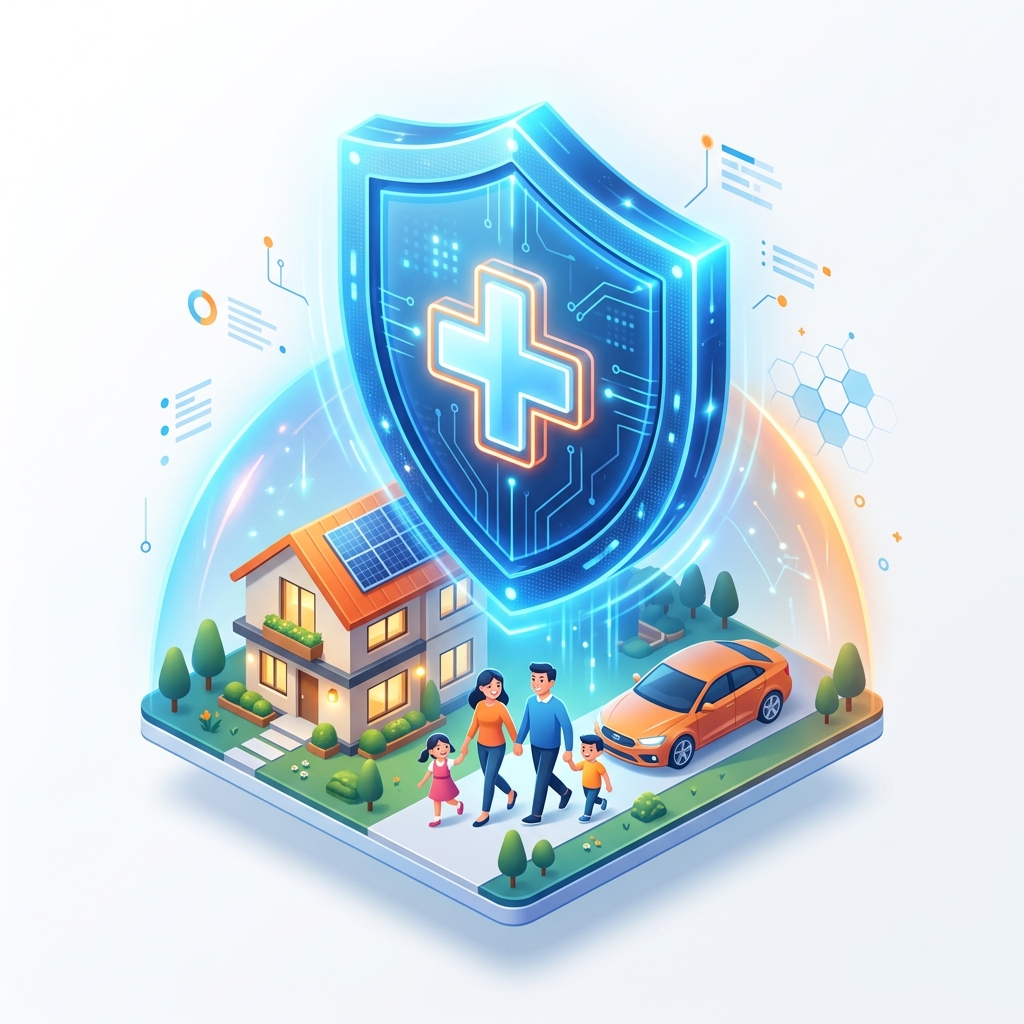 Fintech Insurance Premiums Illustration