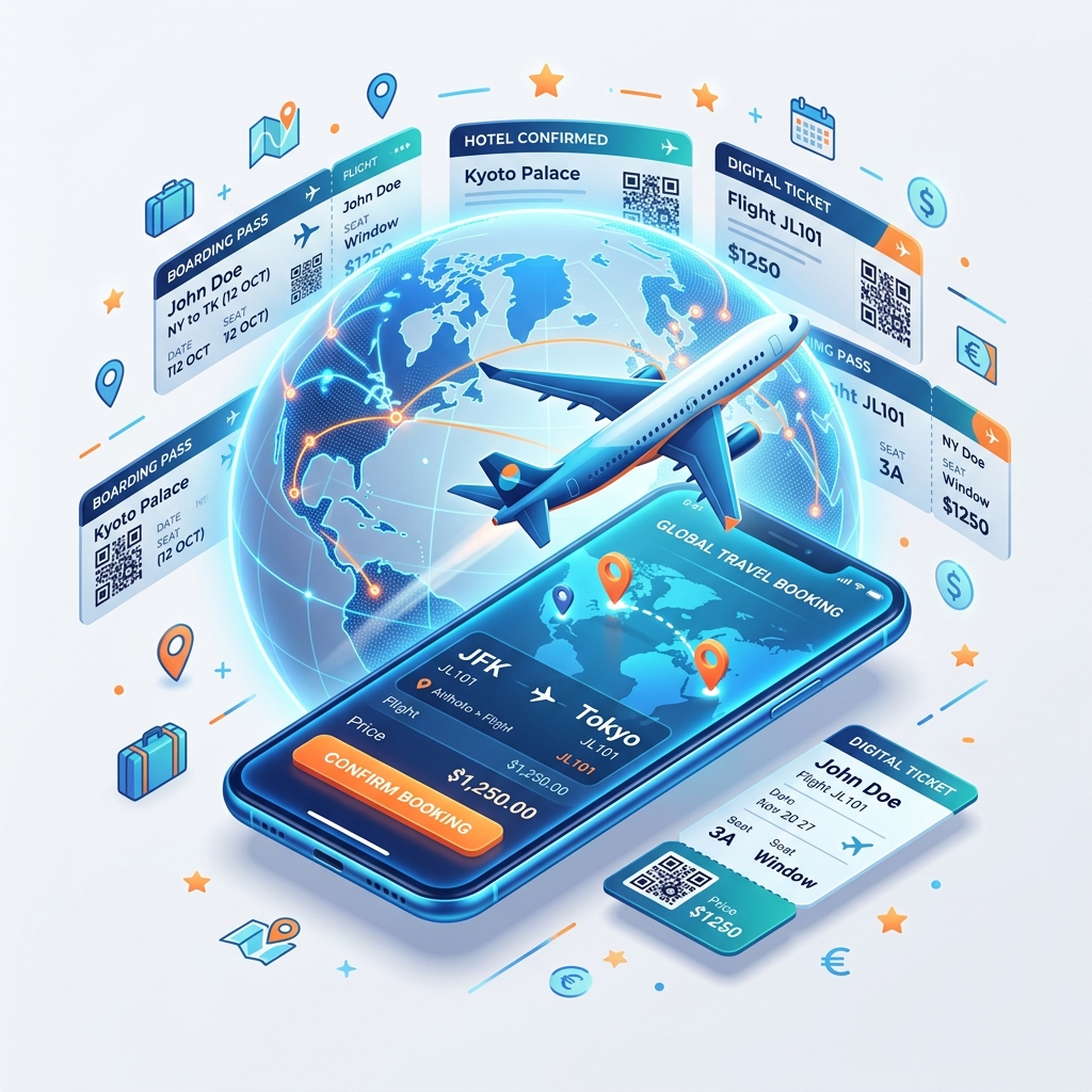 Fintech Travel Booking Illustration